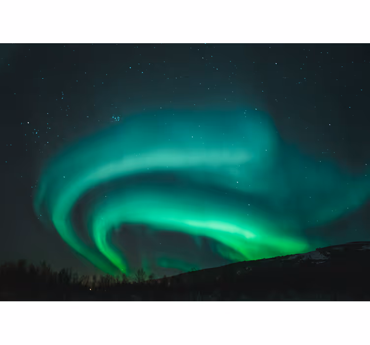 Vacker grön nordljushimlen fototapet - Tenstickers