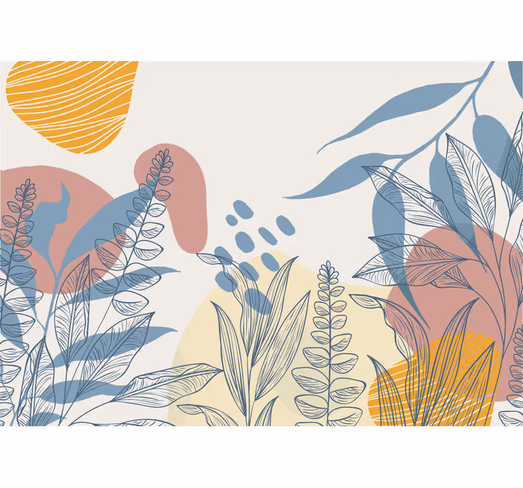 Fototapeter natur styliserade växtelement - Tenstickers
