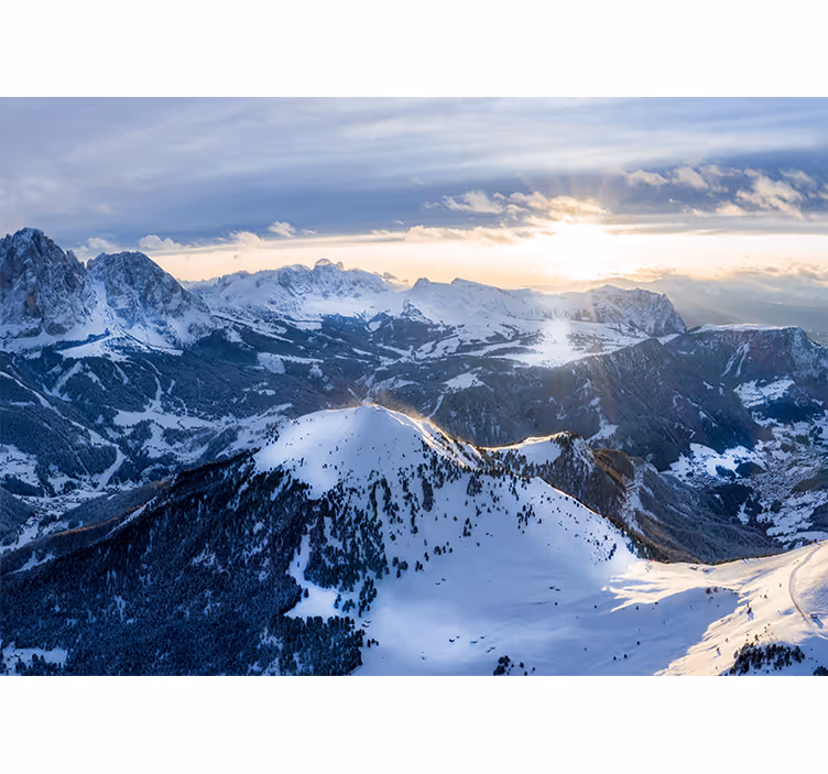Alpin soluppgång panorama Fototapeter Fjäll - Tenstickers