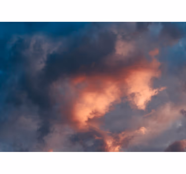Orange moln himmel fototapet - Tenstickers