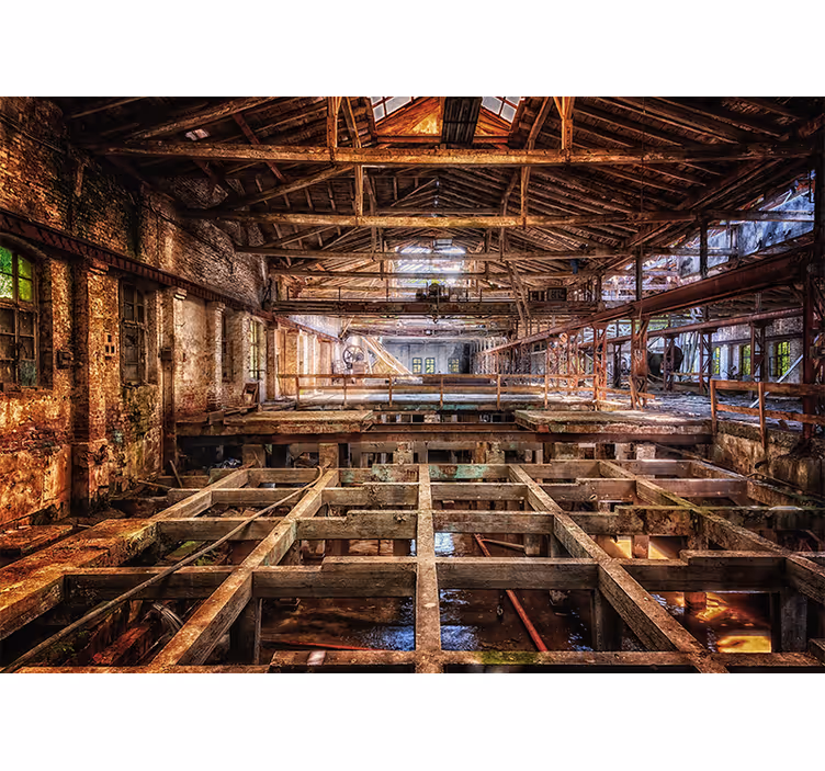 Industriell byggnad interiör modern fototapeta - Tenstickers