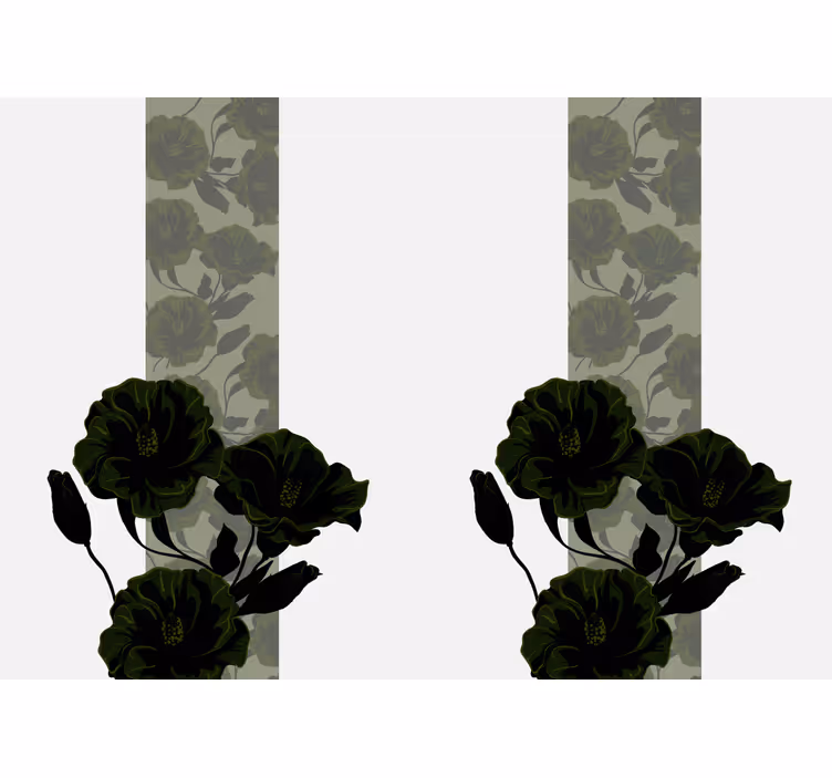 Fototapeter blommor eleganta svarta blommor - Tenstickers