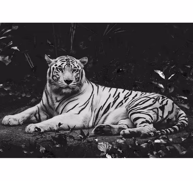 Fototapeter djur Ädel vit tiger - Tenstickers