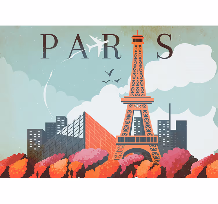 Fototapeter paris eiffeltornets stadsbild - Tenstickers