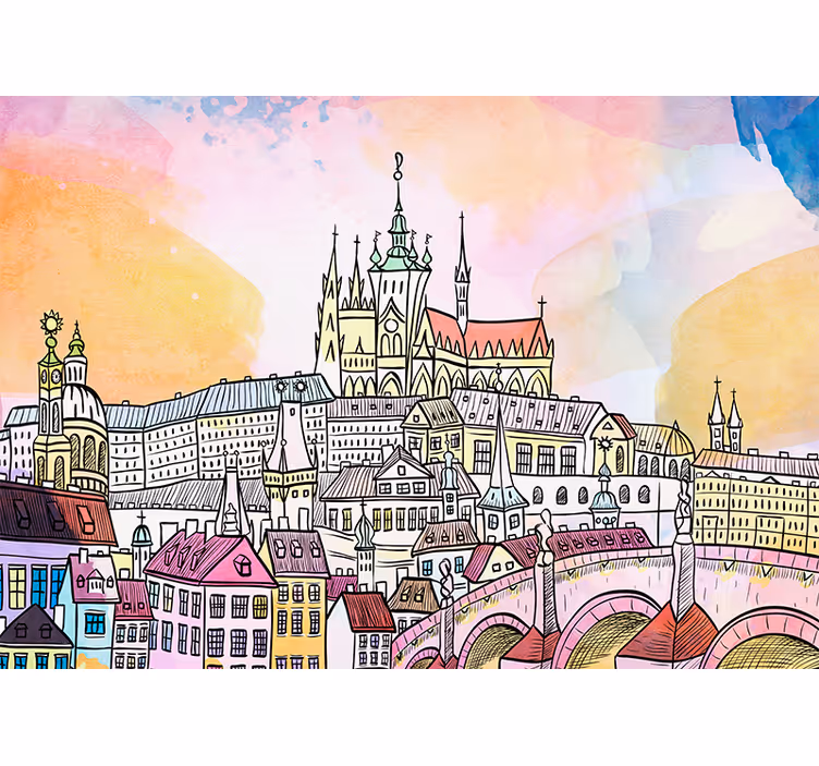 Fototapeter städer och länder prag slott utsikt - Tenstickers