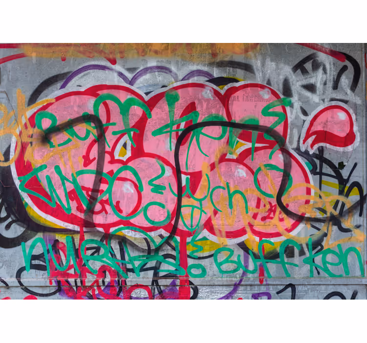 Färgglad graffiti design urban konst fototapeta - Tenstickers