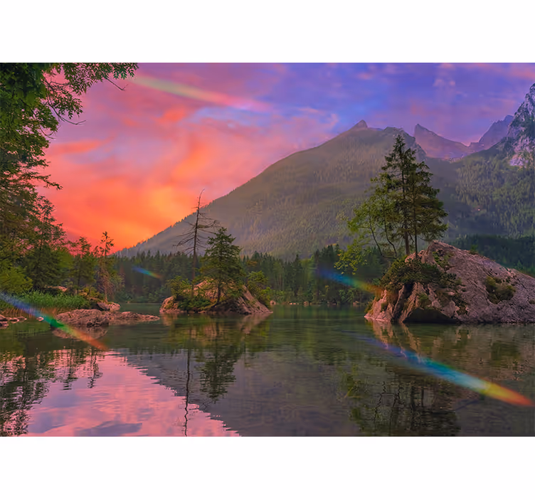 Fridfull reflektion Fototapeter Fjäll - Tenstickers