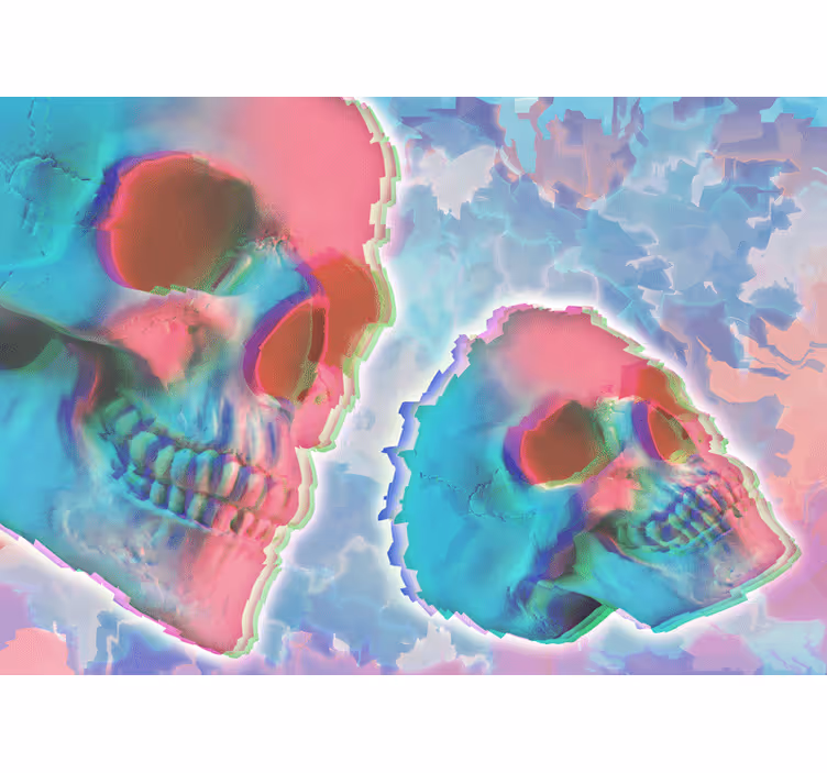 Psykedelisk dödshuvud fototapeta - Tenstickers