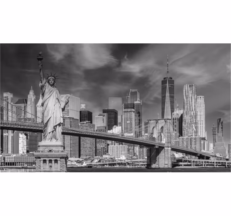 Svart och vitt New York Fototapeter Kontor - Tenstickers