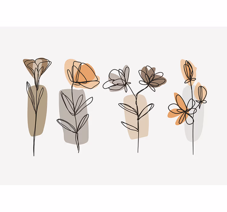 Minimalistisk stil Fototapeter Övriga blommor - Tenstickers