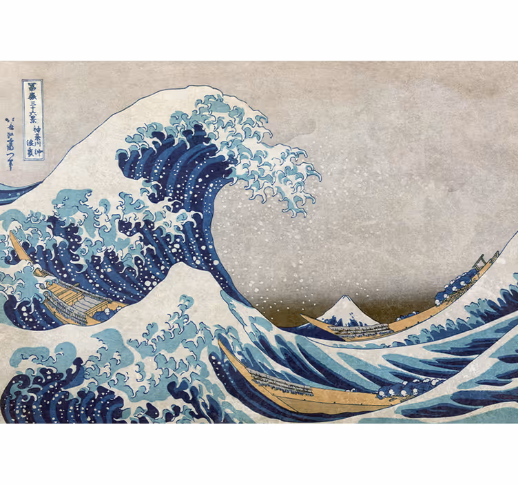 Gammal stil kanagawa färg Fototapeter Klassisk konst - Tenstickers