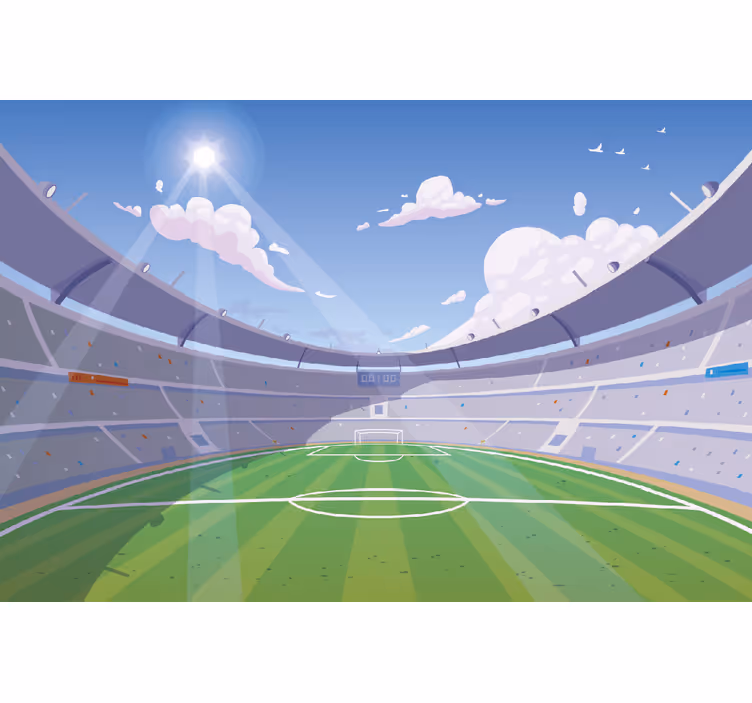 Fotbollsplan Fototapet barnrum - Tenstickers
