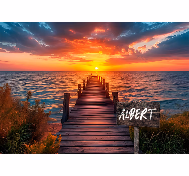 Solnedgång sökväg tecken namn Fototapeter  - Tenstickers