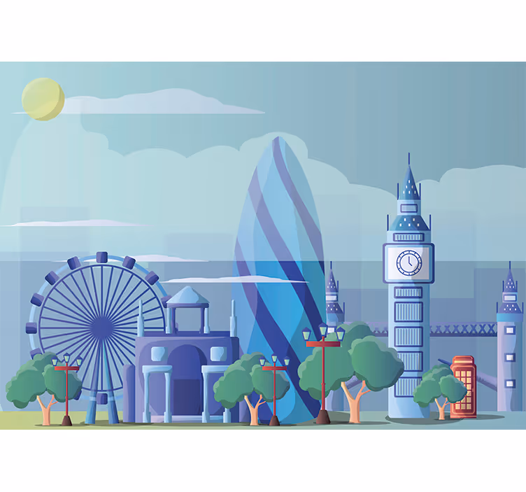 London plantskola illustration Fototapeter London - Tenstickers