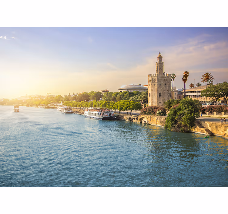 Utsikt över floden i sevilla Fototapeter Städer och länder - Tenstickers