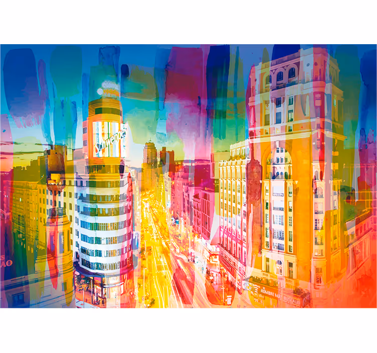 Urban kromatisk gatubild Fototapeter Madrid - Tenstickers