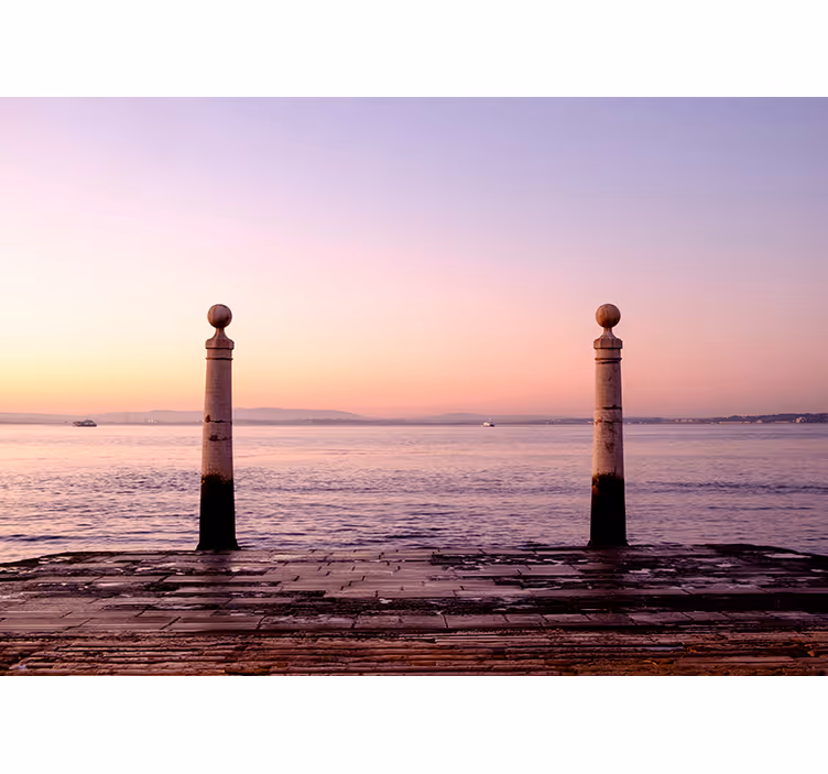 Sunset pier vista Fototapeter Landskap - Tenstickers