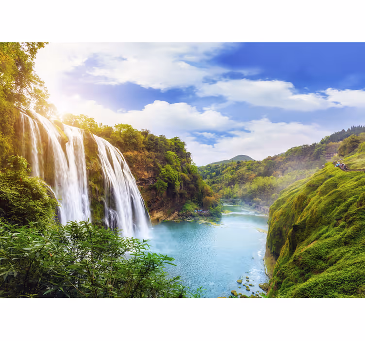 Vattenfall och fjäll Fototapeter Vattenfall - Tenstickers