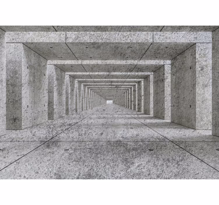 Betong 3d tunnel 3d fototapeta - Tenstickers