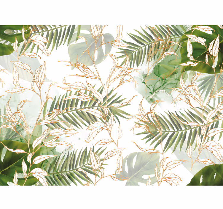 Eleganta palmblad Fototapeter Salong - Tenstickers