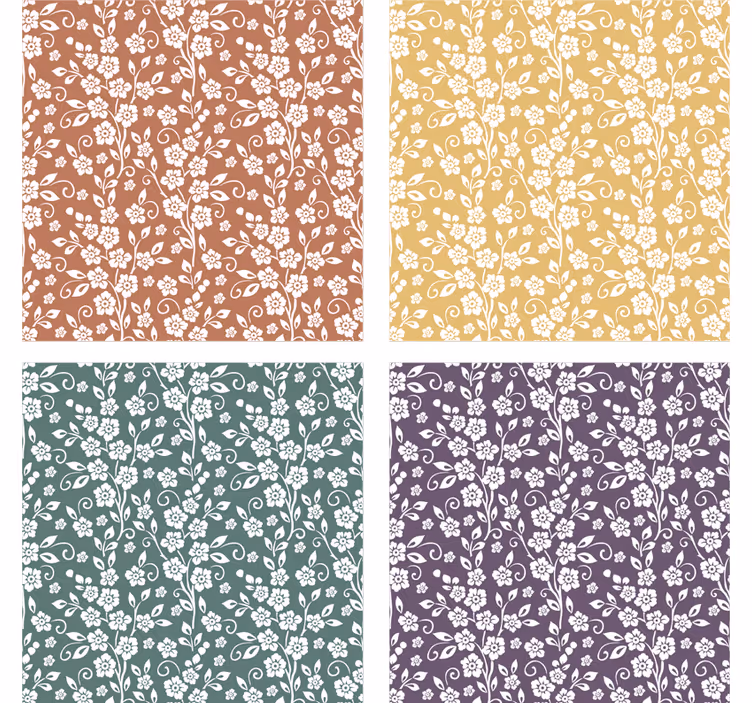 Elegant blommönster glasunderlägg - Tenstickers