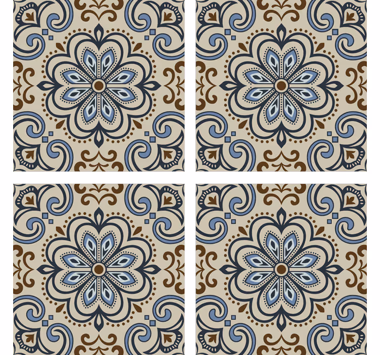 Blommor plattor tryck glasunderlägg - Tenstickers