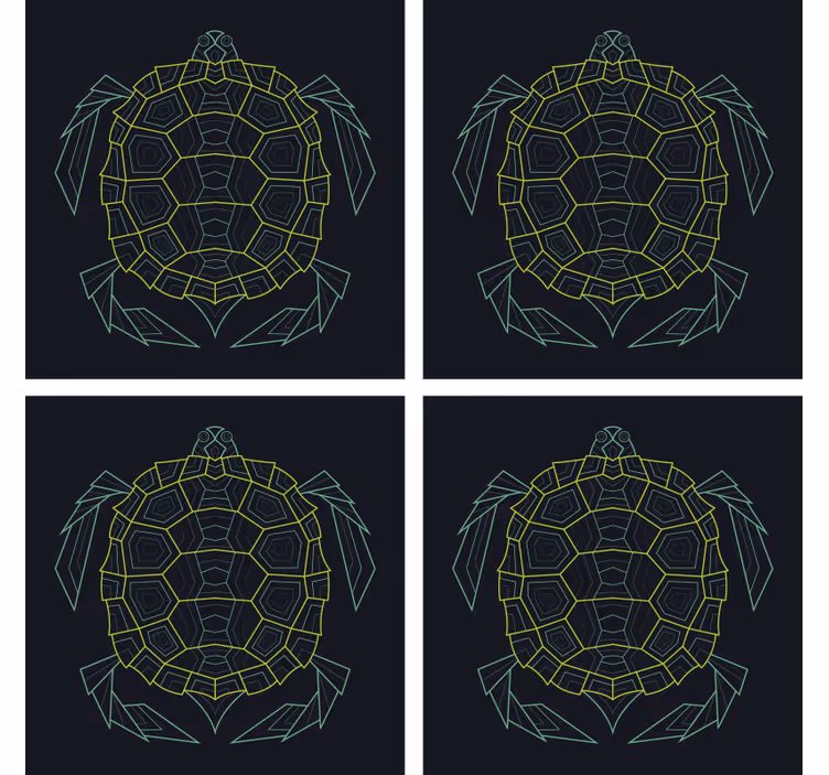 Glasunderlägg nördar geometrisk sköldpadda figur - Tenstickers