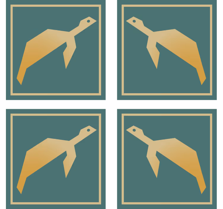 Glasunderlägg modernt geometriska djurformer - Tenstickers