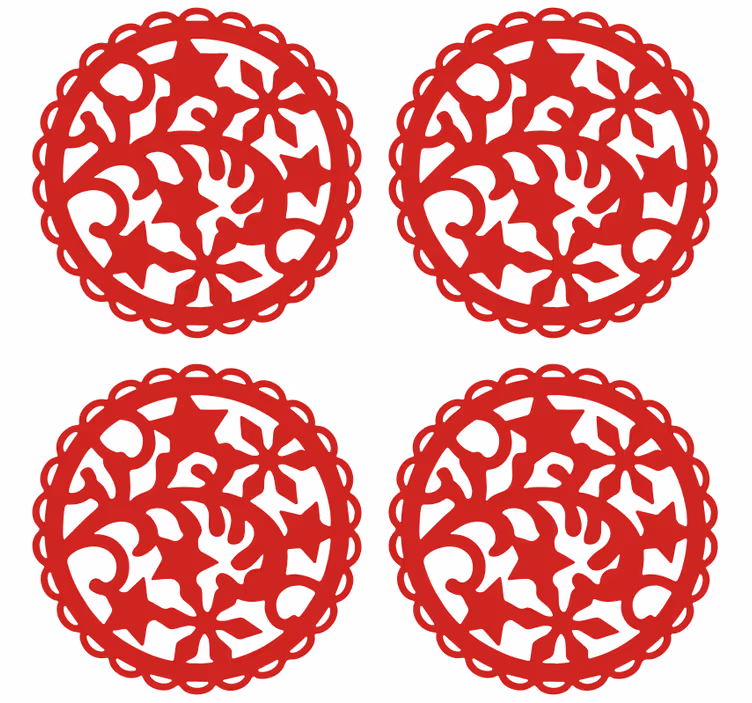 Jul snöflinga vintage glasunderlägg - Tenstickers