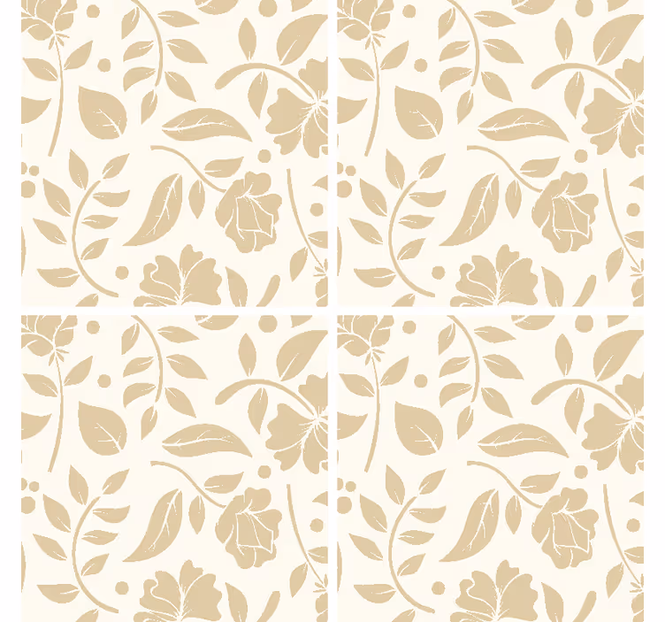 Glasunderlägg blommönster motiv - Tenstickers