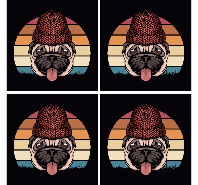 Vintage hund drink glasunderlägg - Tenstickers