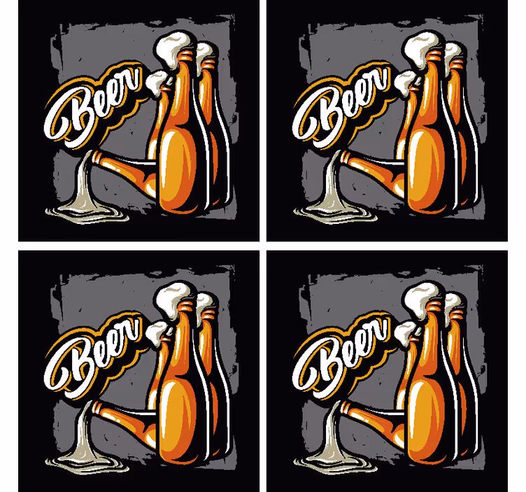B ära flaskor öl-dalbana mattor - Tenstickers