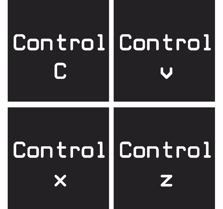 Kontroll c + kontroll v geekglasunderlägg - Tenstickers