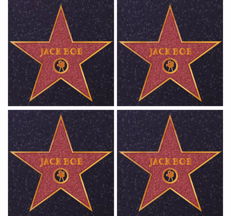 Hollywood stjärna med namn geek glasunderlägg - Tenstickers