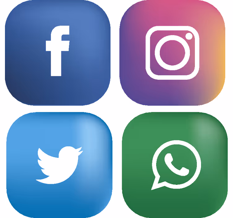 Sociala medier geekglasunderlägg - Tenstickers
