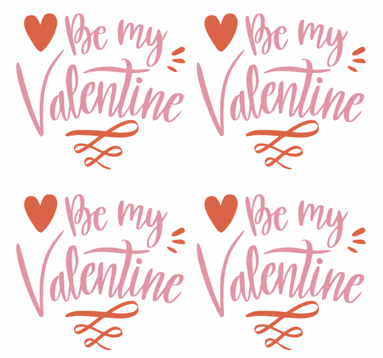 Vara min valentine textglasunderlägg - Tenstickers