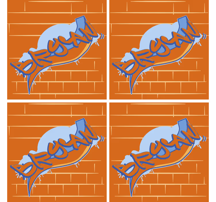 Glasunderlägg modernt urban graffiti bakgrund - Tenstickers