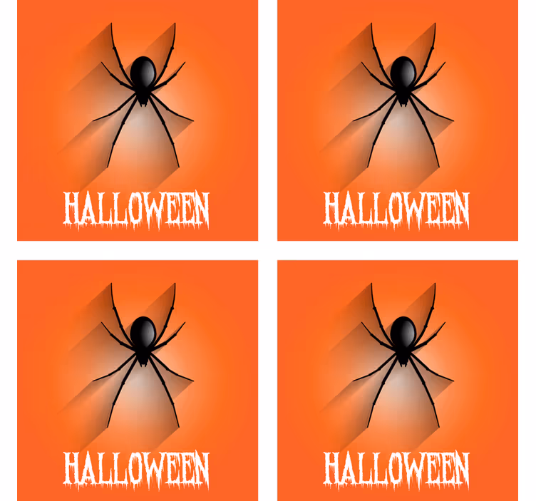 Glasunderlägg halloween spöklika spindeldesign - Tenstickers
