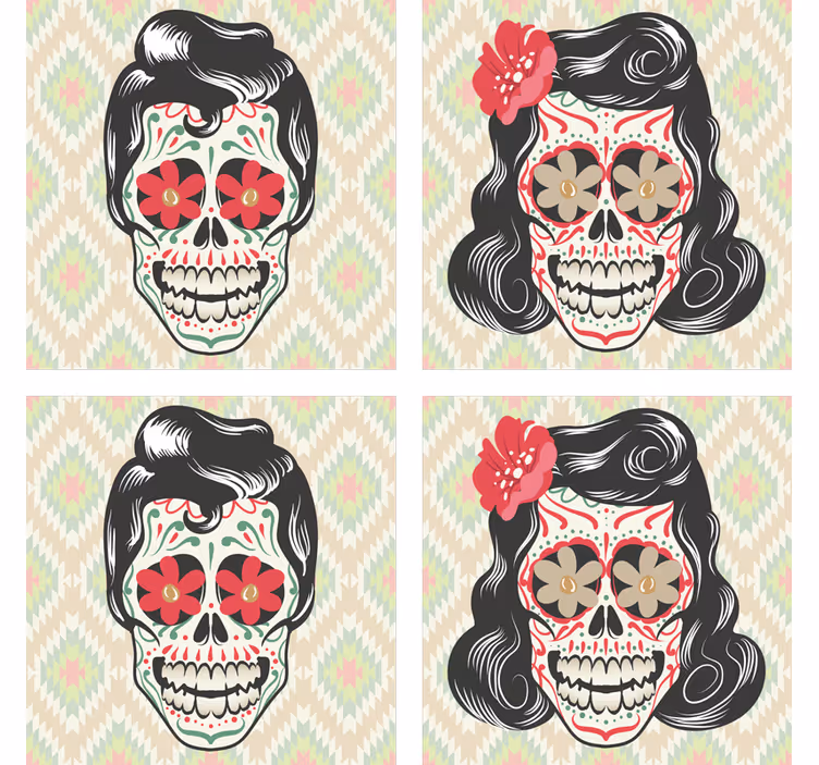 Halloween skalar dricker glasunderlägg - Tenstickers
