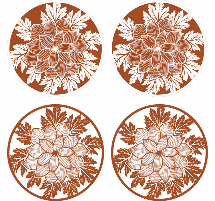 Glasunderlägg blommönster arrangement - Tenstickers