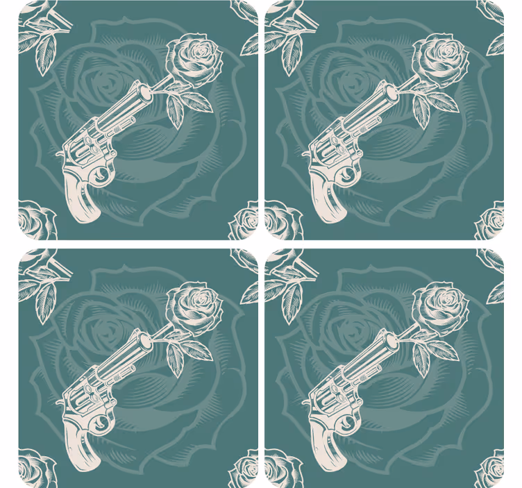 Revolver med ros glasunderlägg nördar - Tenstickers