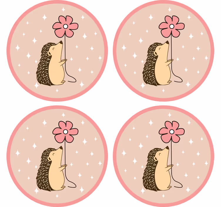 Glasunderlägg nördar igelkottsblomma ballong - Tenstickers