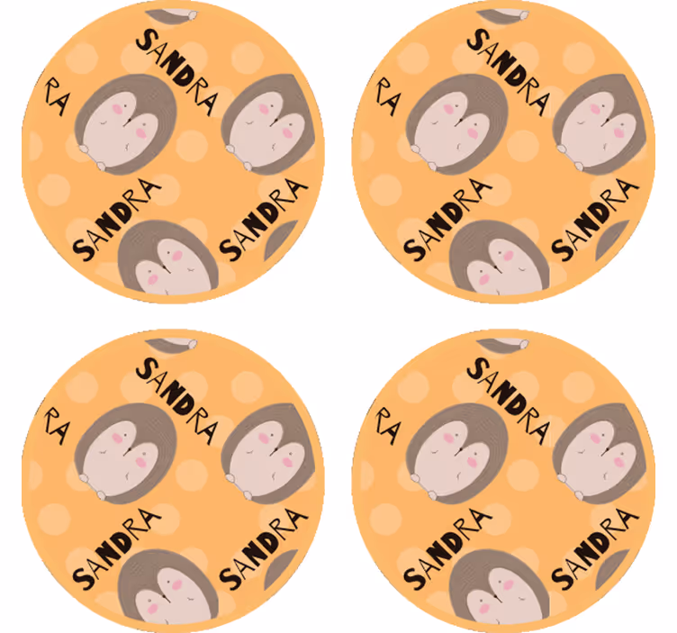 Anpassningsbar glasunderlägg söt igelmönster - Tenstickers