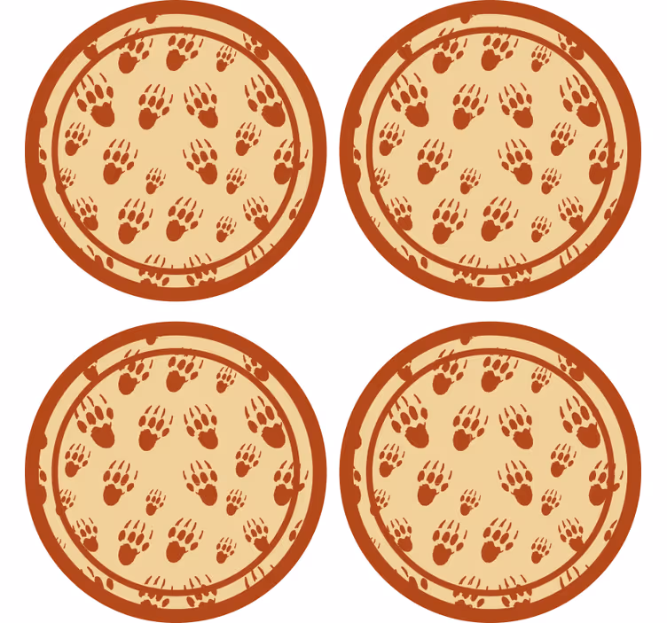 Glasunderlägg vintage brun tassavtryck cirkel - Tenstickers