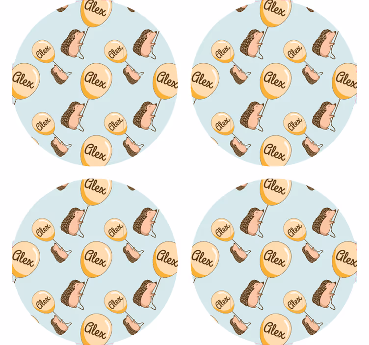 Anpassningsbar glasunderlägg roliga igelkottsmönster - Tenstickers