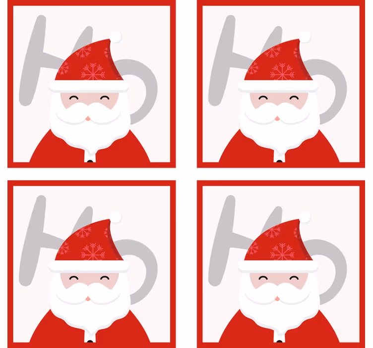 Jultomten och hohoho drink glasunderlägg - Tenstickers
