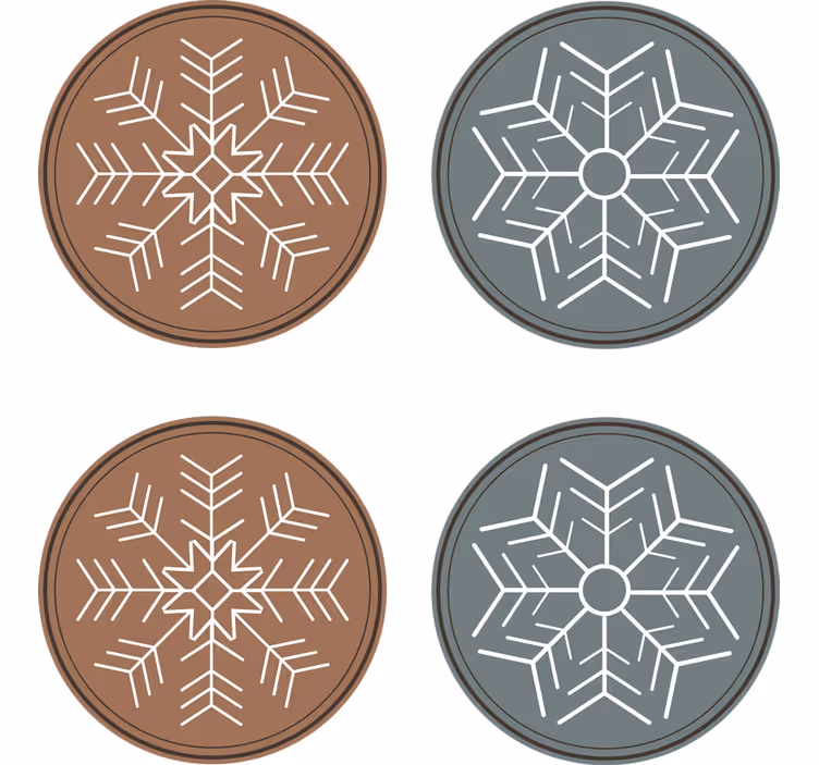 Snöflingor mönster glasunderlägg - Tenstickers