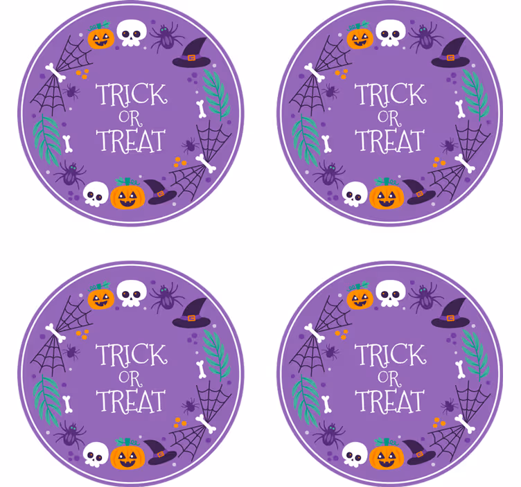 Glasunderlägg halloween med halloweenmotiv - Tenstickers