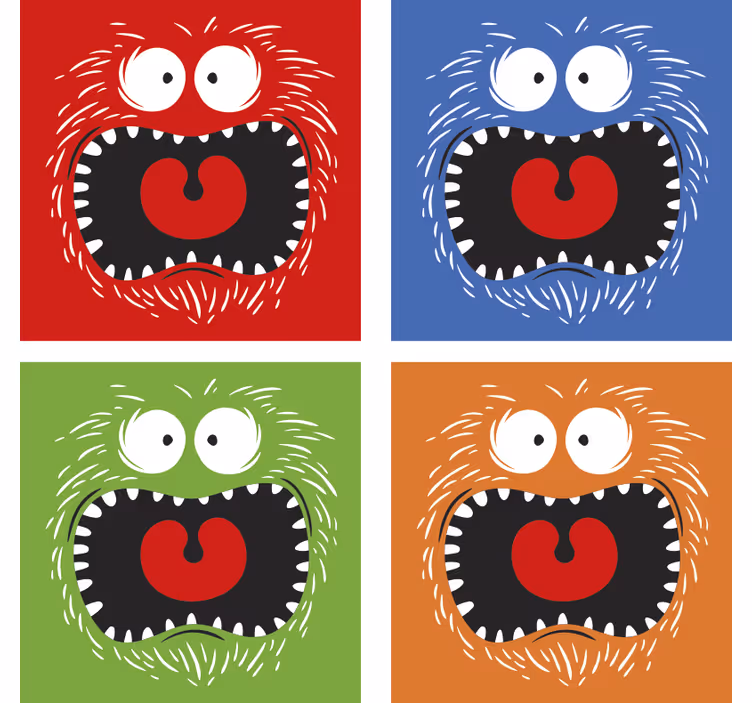 Modern och färgglad halloween drinkglasunderlägg - Tenstickers