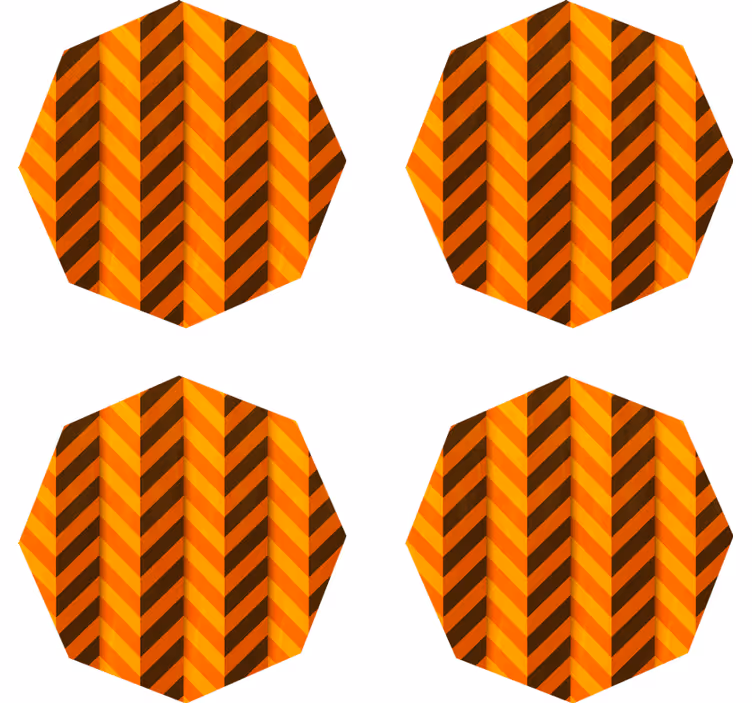 Glasunderlägg halloween chevronmönster i orange - Tenstickers